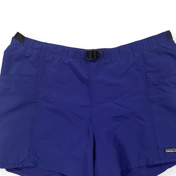 Patagonia Thick Nylon Blue Lined Shorts with Built in Belt Size M - Picture 3 of 7